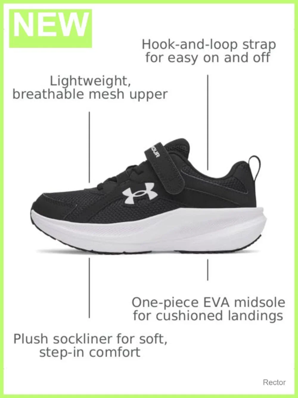 Boys Athletic Sneakers Lightweight Mesh Hook and Loop Fitness Shoes